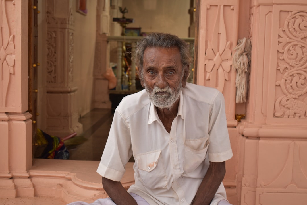 a man sitting in a room